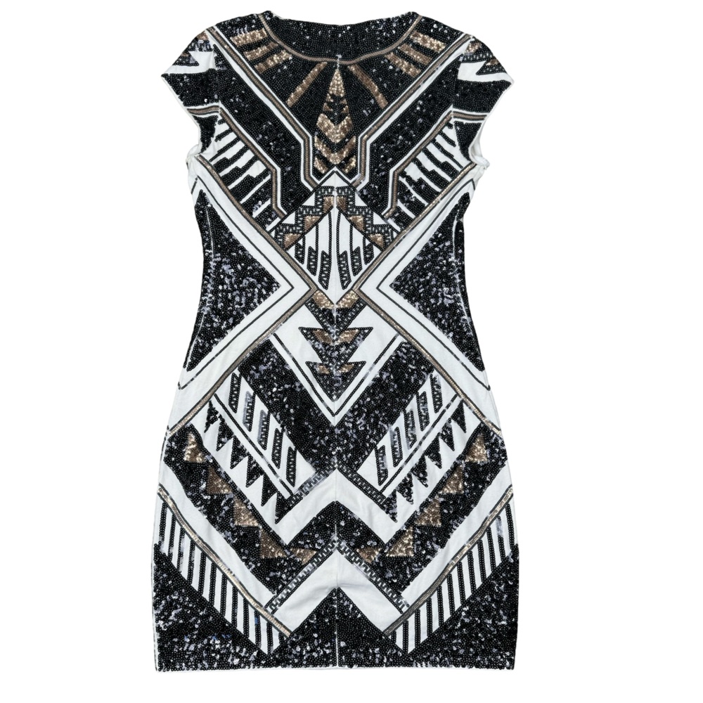 Express Art Deco Sequin Geometric Aztec Tribal Bodycon Cocktail Evening Dress - Picture 11 of 16